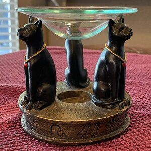 vintage black cat candle melt holder